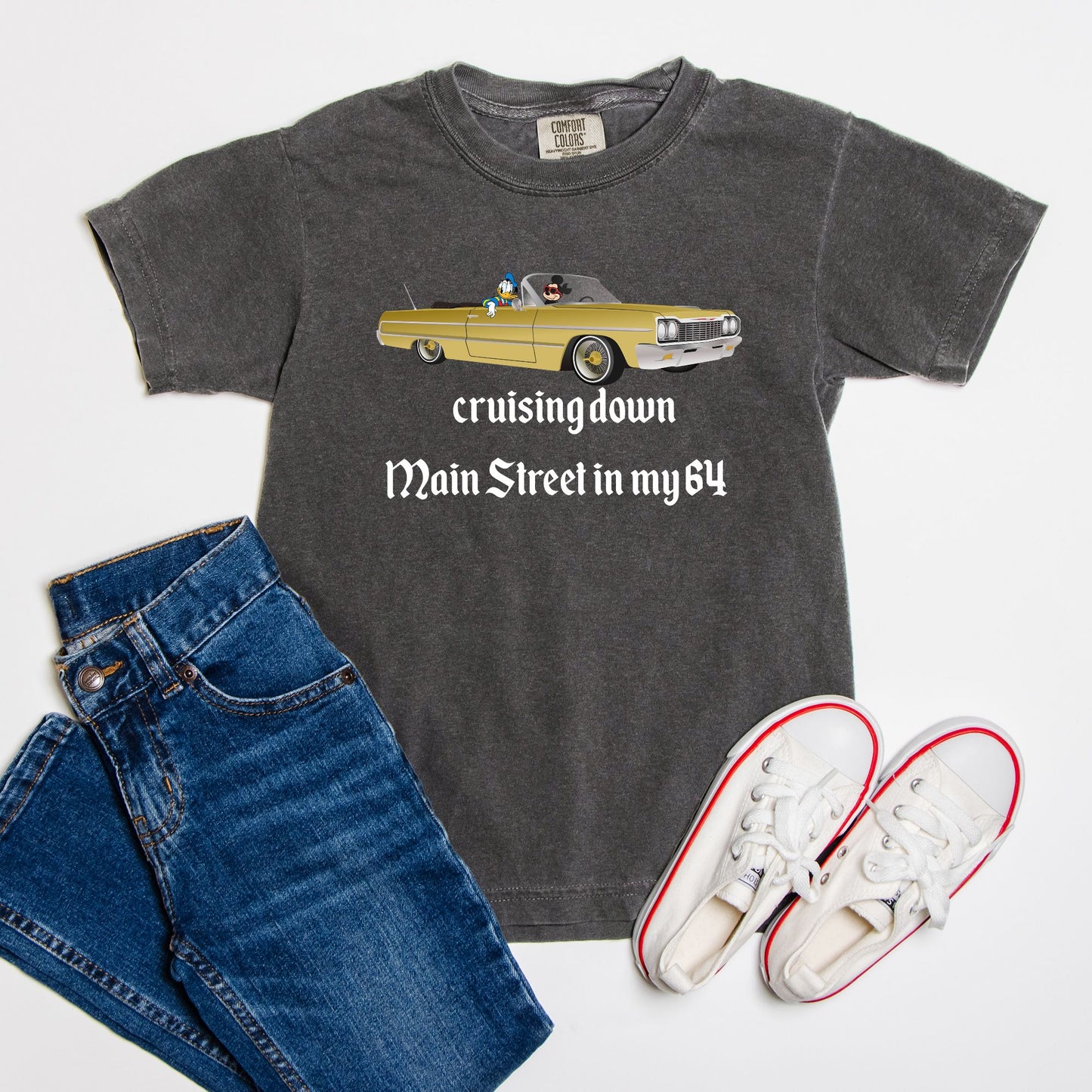 Cruising Down Main Street In My 64 Kids Comfort Colors Shirt