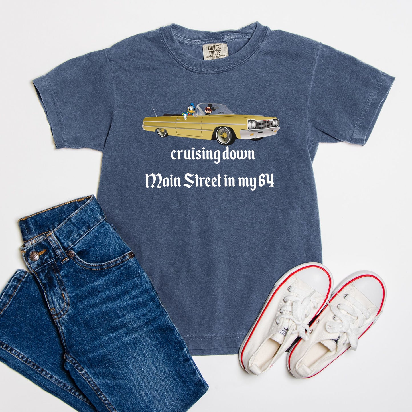 Cruising Down Main Street In My 64 Kids Comfort Colors Shirt