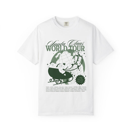 Santa Claus World Tour Comfort Colors Shirt — Santa Claus Vintage Tour Tee