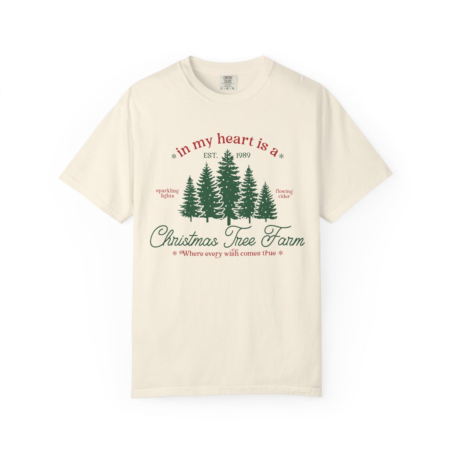 In My Heart Is Christmas Tree Farm Comfort Colors Shirt