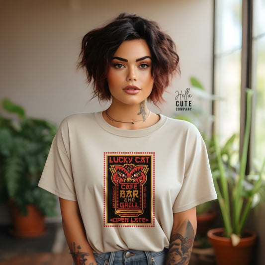 Lucky Cat Bar And Grill Comfort Colors Shirt